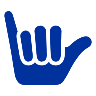Shaka Sign (Hang Loose) Decal (Blue)